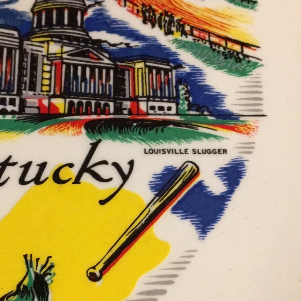 Kentucky Kitsch Tourist Souvenir Ceramic Collectible Plate Vintage 1960s - Picture 10 of 17